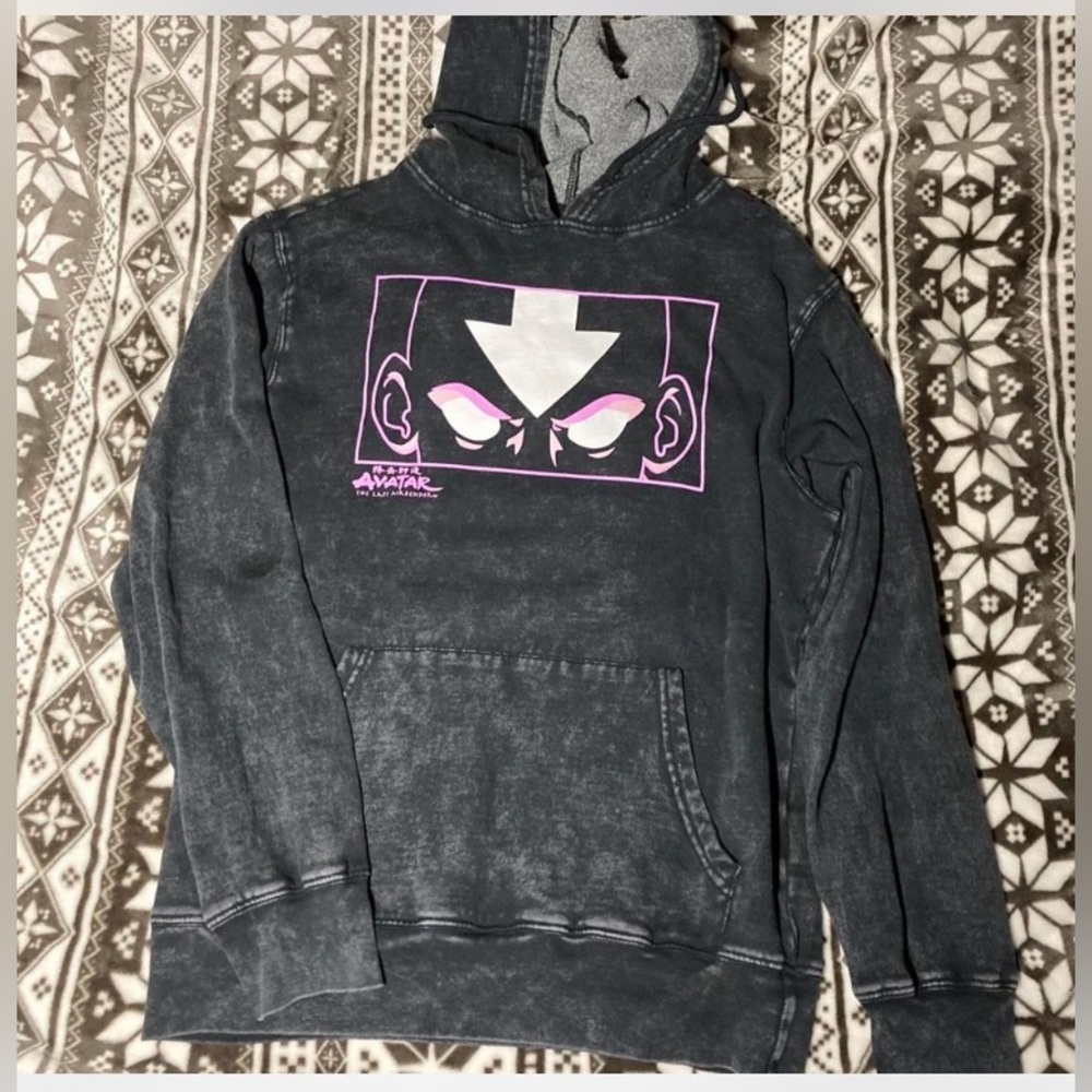 Nickelodeon Avatar the last airbender acid wash hoodie size small
